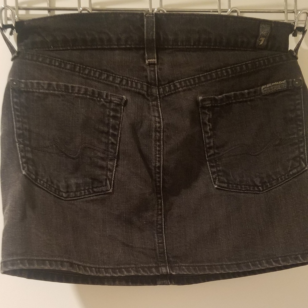Seven 7 Jeans Black denim mini skirt size 25.